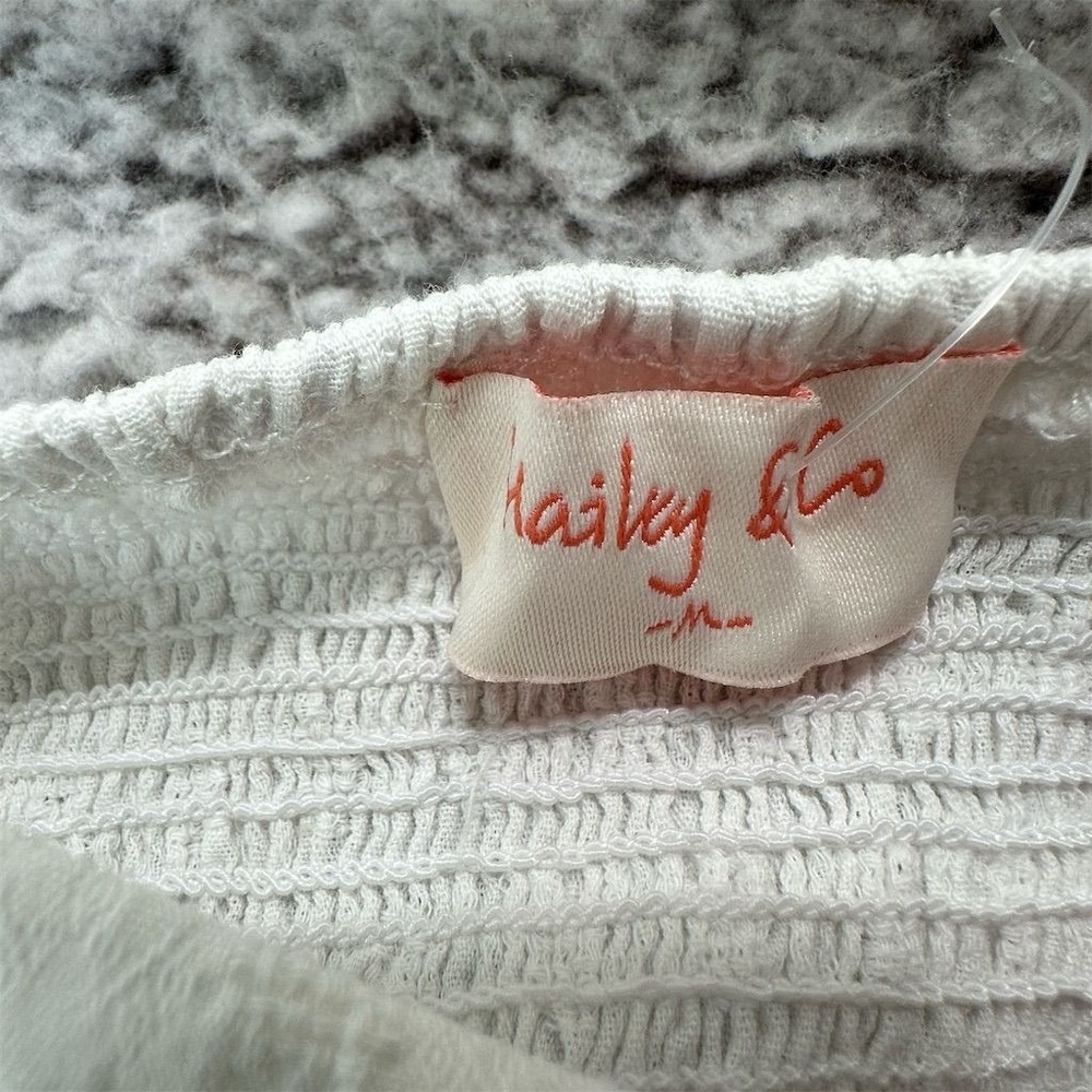 Hailey & Co Womens White Babydoll Midi Sundress Size M Boho Cottagecore Festival - Picture 4 of 7